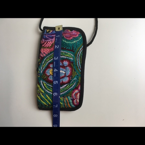 Guatemala Small Purse Bag Zip Pocket Floral Tribal - Picture 2 of 8